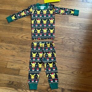 Hanna Andersson Pikachu Pokémon Holiday 2 Piece Long Sleeve Pajamas